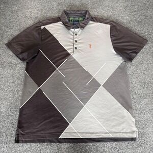 William Murray Golf Polo Shirt Mens Large Geometric Short Sleeve Performance‎